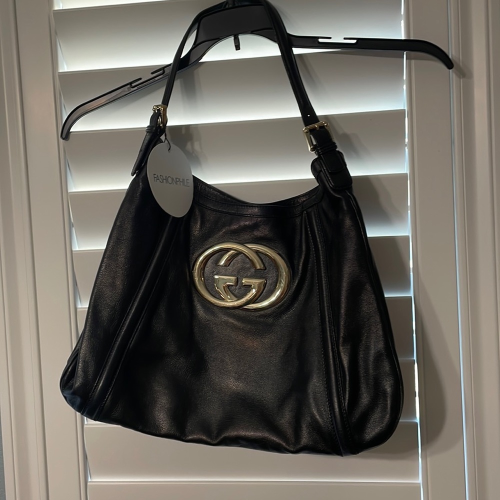 Authentic Gucci BRiTT Black Hobo Handbag